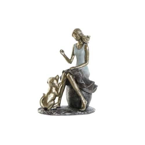 Ukrasna figura DKD Home Decor Plava zlatan Dama 13 x 8,5 x 17,5 cm Cijena
