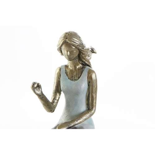 Ukrasna figura DKD Home Decor Plava zlatan Dama 13 x 8,5 x 17,5 cm Cijena
