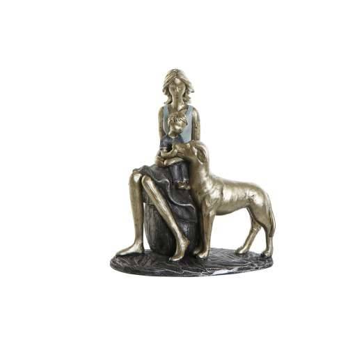 Ukrasna figura DKD Home Decor Plava zlatan Dama 15 x 9,5 x 18 cm Cijena