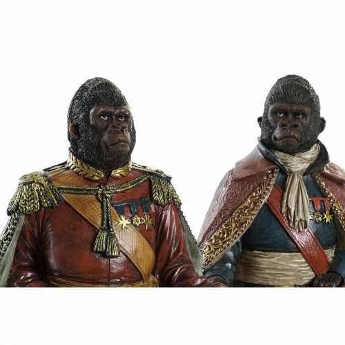 Ukrasna figura DKD Home Decor 14 x 12,5 x 31,5 cm Smeđa Pisana Kolonijalni Gorila (2 kom.) Cijena