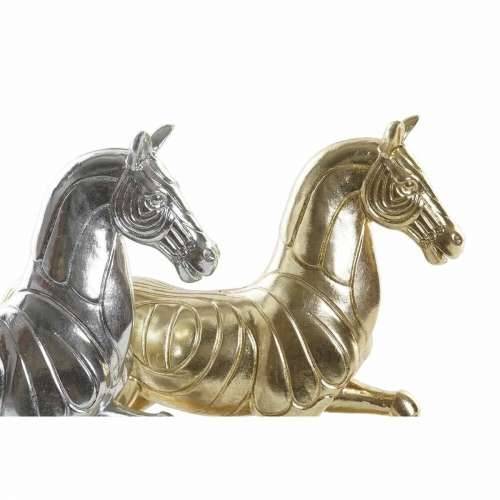 Ukrasna figura DKD Home Decor 34 x 9,5 x 33,5 cm Konj Srebrna zlatan (2 kom.) Cijena