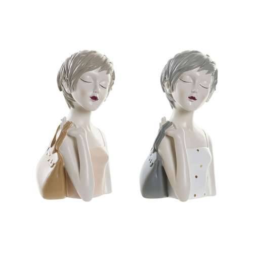 Ukrasna figura DKD Home Decor Dama Roza Bijela 15 x 15 x 27,5 cm (2 kom.) Cijena