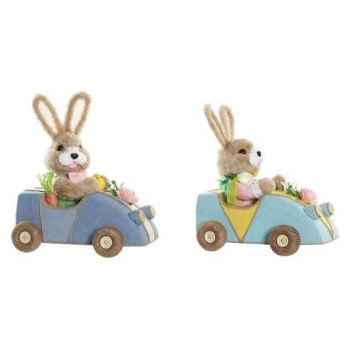 Ukrasna figura DKD Home Decor 23 x 15 x 29 cm Plava Roza Smeđa Zec (2 kom.) Cijena