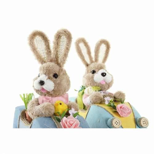 Ukrasna figura DKD Home Decor 23 x 15 x 29 cm Plava Roza Smeđa Zec (2 kom.) Cijena