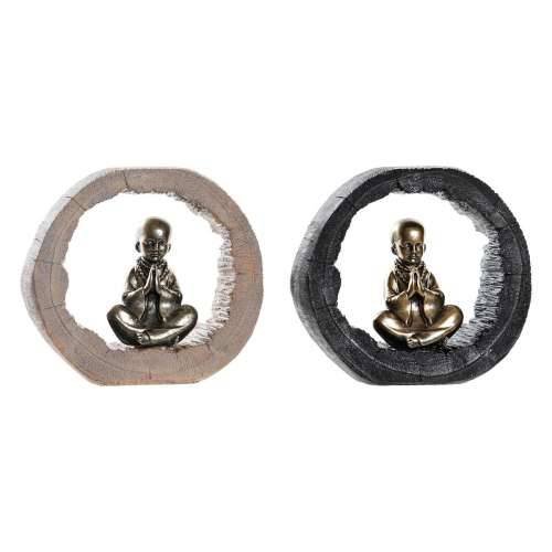 Ukrasna figura DKD Home Decor Crna zlatan Opat Orijentalno 20,8 x 6,5 x 18,5 cm (2 kom.) Cijena