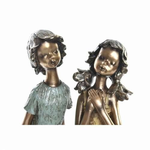 Ukrasna figura DKD Home Decor 17 x 13 x 22 cm Crvena zlatan Turkizno djeca (2 kom.) Cijena