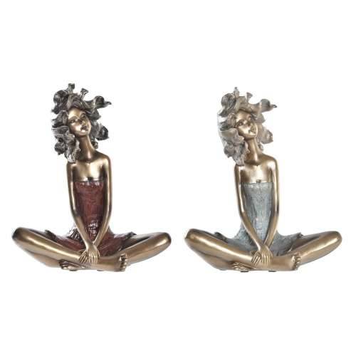Ukrasna figura DKD Home Decor Crvena Turkizno zlatan Dama 20 x 9 x 23 cm (2 kom.) Cijena