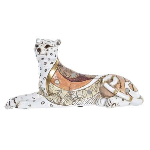 Ukrasna figura DKD Home Decor Bijela Oranžna Leopard Kolonijalni 24 x 10 x 12 cm Cijena