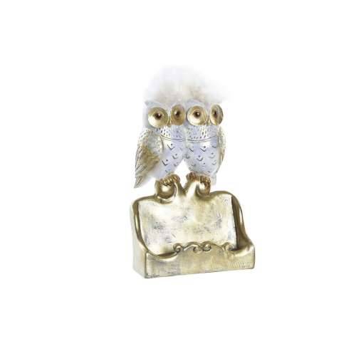 Ukrasna figura DKD Home Decor Bijela zlatan Sove 10 x 8 x 7 cm Cijena