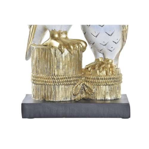 Ukrasna figura DKD Home Decor 14,5 x 9 x 26 cm Sova zlatan Bijela Cijena