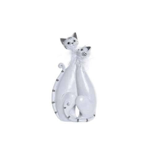 Ukrasna figura DKD Home Decor 15 x 10 x 29 cm Bijela Mačke romantični Cijena