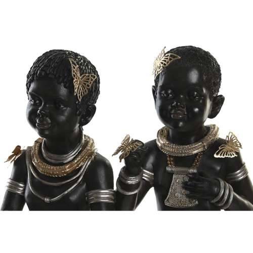 Ukrasna figura DKD Home Decor 20,5 x 18 x 35 cm Crna Kolonijalni Afrikanka (2 kom.) Cijena
