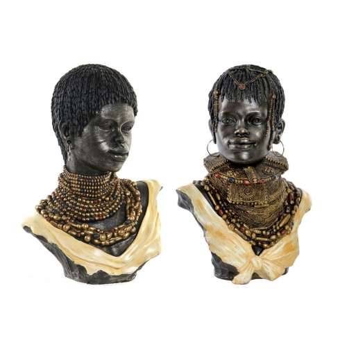 Ukrasna figura DKD Home Decor Crna Bež Kolonijalni Afrikanka Afrikanac 26 x 20 x 42 cm (2 kom.) Cijena