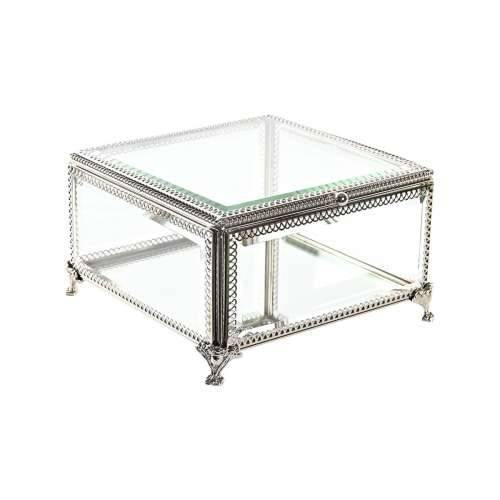 Kutija za nakit DKD Home Decor Kristal Metal 16 x 16 x 10 cm Srebrna Providan Cijena