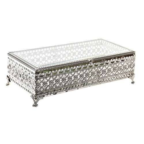 Kutija za nakit DKD Home Decor Kristal Srebrna Metal (25,5 x 12,5 x 7,5 cm) Cijena