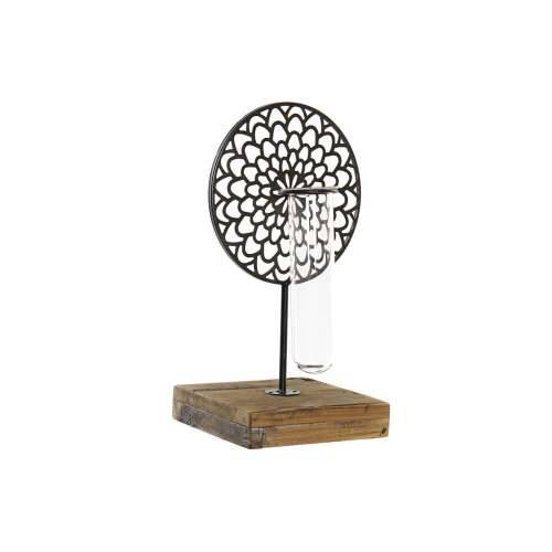 Svijećnjak DKD Home Decor Kristal Crna Metal Drvo Smeđa 20 x 20 x 36 cm Cijena