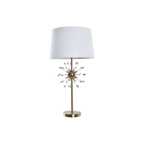 Stolna svjetiljka DKD Home Decor zlatan Metal Bijela 41 x 41 x 80 cm 220 V 50 W Cijena