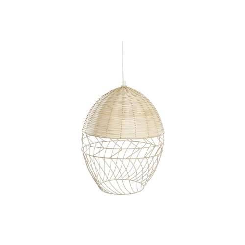 Stropna svjetiljka DKD Home Decor Metal Bijela Svijetlo smeđi Ratan 50 W (30 x 30 x 38 cm) Cijena