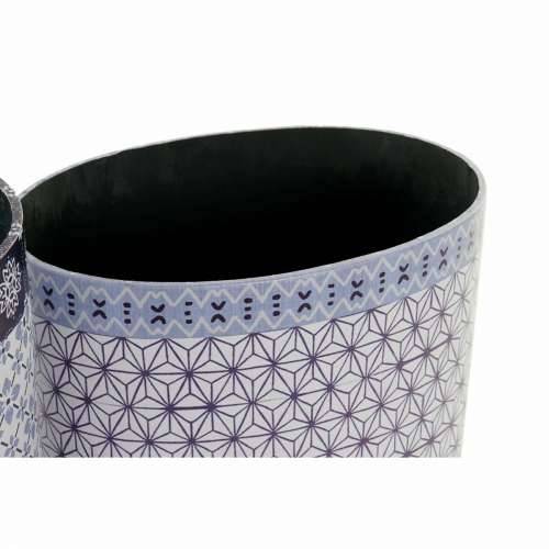 Koš za Papir DKD Home Decor Plava Bijela Drvo Platno Vintage Cijena