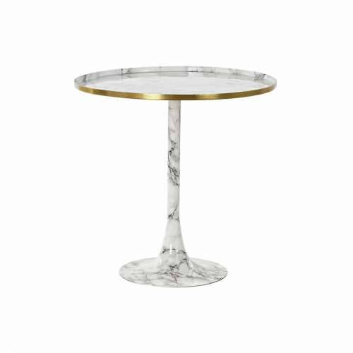 Pomoćni stolić DKD Home Decor Bijela zlatan 51 x 51 x 51 cm Cijena