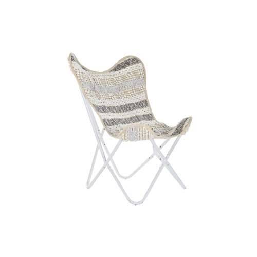 Vrtna fotelja DKD Home Decor Bijela Siva 74 x 65 x 90 cm Cijena
