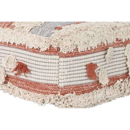 Puff DKD Home Decor Bijela Oranžna Crte Boho 60 x 60 x 25 cm (2 kom.) Cijena