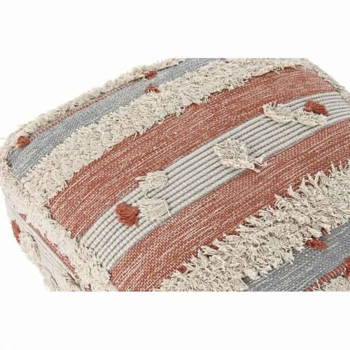 Puff DKD Home Decor Bijela Oranžna Crte Boho 60 x 60 x 25 cm (2 kom.) Cijena