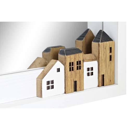 Zidno ogledalo DKD Home Decor Bijela Kuće gradski 36 x 4 x 60 cm Cijena