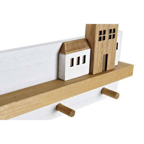 Zidna vješalica DKD Home Decor Drvo Kuće gradski 40 x 4 x 17 cm Cijena