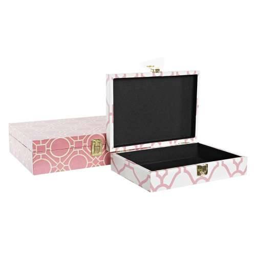 Set ukrasnih kutija DKD Home Decor Bijela Oranžna Drvo Platno 29 x 21 x 8 cm (2 kom.) (12 kom.) Cijena