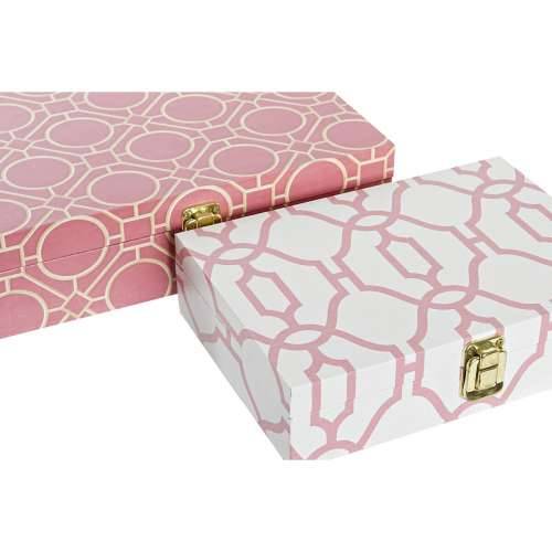 Set ukrasnih kutija DKD Home Decor Bijela Oranžna Drvo Platno 29 x 21 x 8 cm (2 kom.) (12 kom.) Cijena