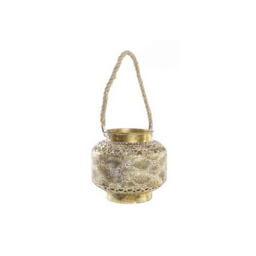 Laternas stends DKD Home Decor 26,5 x 26,5 x 22 cm Premaz u shabby stilu Kristal zlatan Metal Arap Cijena