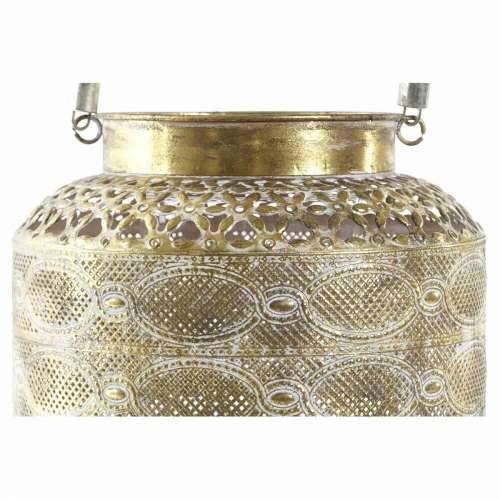 Laternas stends DKD Home Decor 26,5 x 26,5 x 22 cm Premaz u shabby stilu Kristal zlatan Metal Arap Cijena