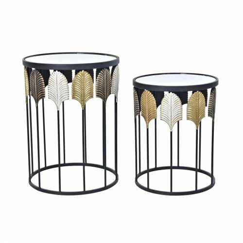 Set 2 stolića DKD Home Decor Crna Pisana 46 x 46 x 61 cm Cijena