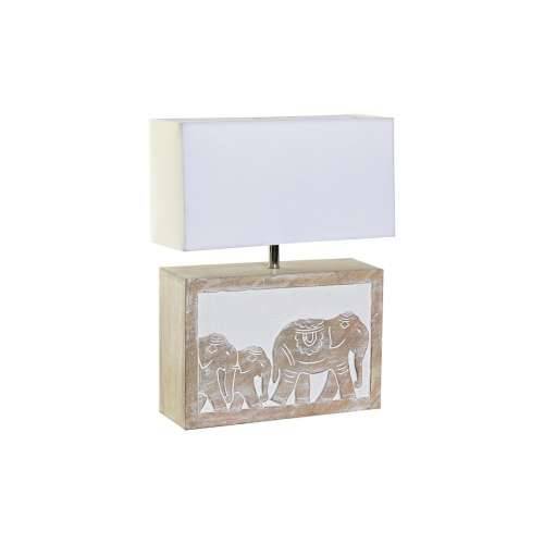 Stolna svjetiljka DKD Home Decor Bijela Smeđa Drvo Manga 50 W 220 V 33 x 12 x 41 cm Cijena
