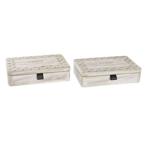 Cutie Decorativă DKD Home Decor Prirodno Drvo MDF (2 kom.) Cijena
