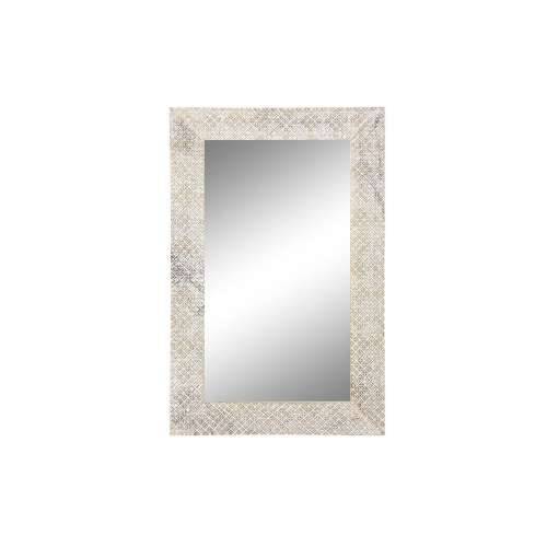 Zidno ogledalo DKD Home Decor Prirodno Bijela Drvo Manga (76,5 x 3 x 122 cm) Cijena