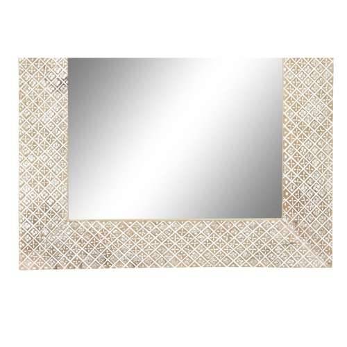 Zidno ogledalo DKD Home Decor Prirodno Bijela Drvo Manga (76,5 x 3 x 122 cm) Cijena