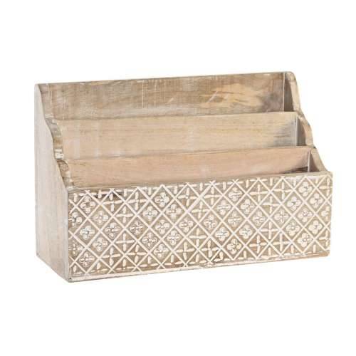 Višenamjenski Organizator DKD Home Decor Bijela Prirodno Drvo Manga 32 x 13 x 21 cm 33 x 12 x 21 cm Listovi (12 kom.) Cijena