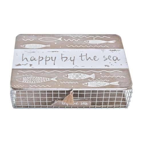 Cutie Decorativă DKD Home Decor Bijela Smeđa Drvo Metal Spirale Mediteran Cijena