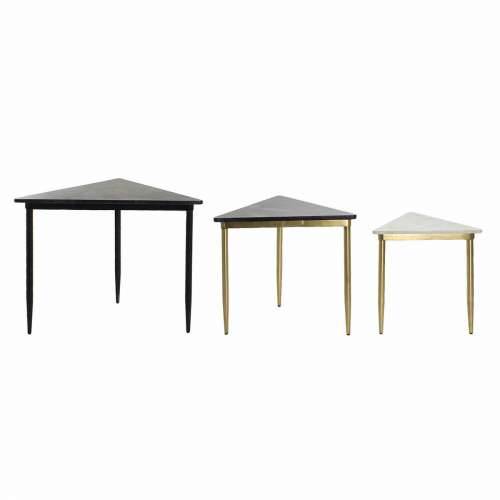 Set 3 stolića DKD Home Decor Bijela Crna Zelena zlatan 68 x 46,5 x 53 cm Cijena