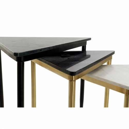 Set 3 stolića DKD Home Decor Bijela Crna Zelena zlatan 68 x 46,5 x 53 cm Cijena