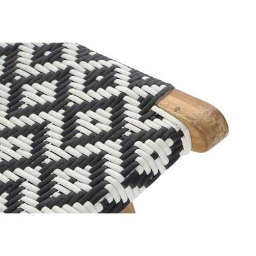 Dārza krēsls DKD Home Decor Bijela Crna Prirodno PVC Tikovina 65 x 80 x 68 cm Cijena