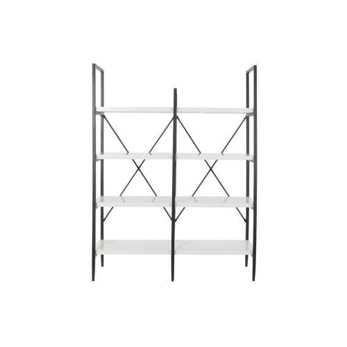Polica DKD Home Decor Crna Metal Bijela 4 Police Drvo MDF (110 x 30 x 150 cm) Cijena