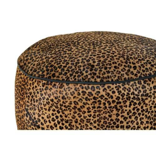 Naslonjač za Noge DKD Home Decor 46 x 46 x 50 cm Crna Smeđa Leopard Kolonijalni Cijena