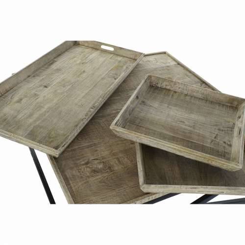 Stolić za dnevni boravak DKD Home Decor Crna Prirodno Drvo Metal 120 x 120 x 55 cm Cijena