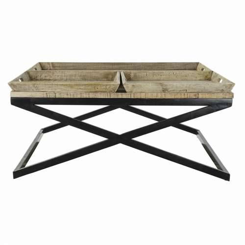Stolić za dnevni boravak DKD Home Decor Crna Prirodno Drvo Metal 120 x 120 x 55 cm Cijena