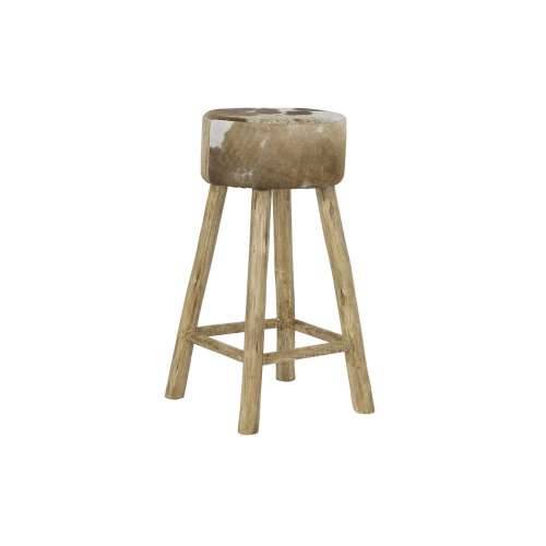 Tabure DKD Home Decor Bijela Smeđa Prirodno Koža Drvo 42 x 42 x 77 cm Cijena