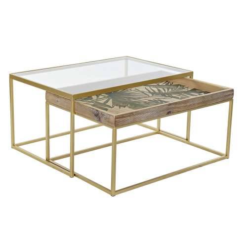 Stolić za dnevni boravak DKD Home Decor zlatan Prirodno 90 x 60 x 45 cm Cijena