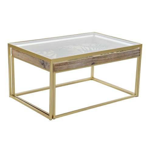 Stolić za dnevni boravak DKD Home Decor zlatan Prirodno 90 x 60 x 45 cm Cijena
